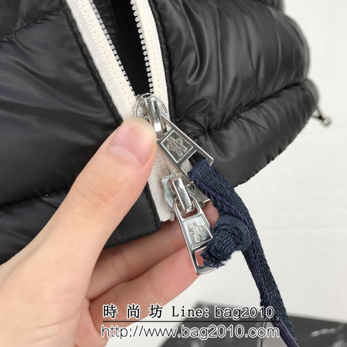 MONCLER蒙口 LONGUE SAISON系列 帽領紅白藍撞色 CEZE藏藍色 新季連帽羽絨服 ydi2091